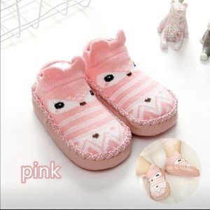 Adorable Pink Fox Moccasin Socks 🦊